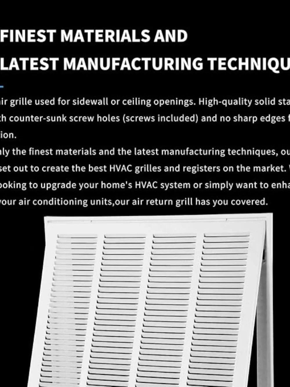 24x24 Steel Return Air Filter Grille – Wall/Ceiling Vent Cover – 1